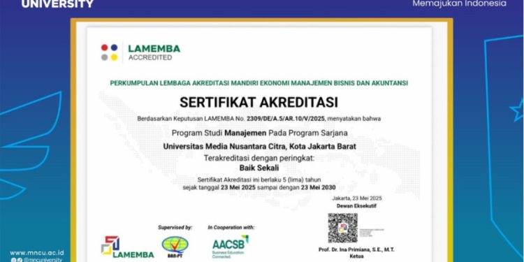 Prodi Manajemen Raih Akreditasi Baik Sekali dari LAMEMBA