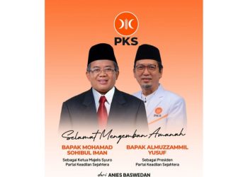 Duet Sohibul Iman dan Almuzzammil Pimpin PKS, Anies Ucap Selamat untuk Amanah Baru