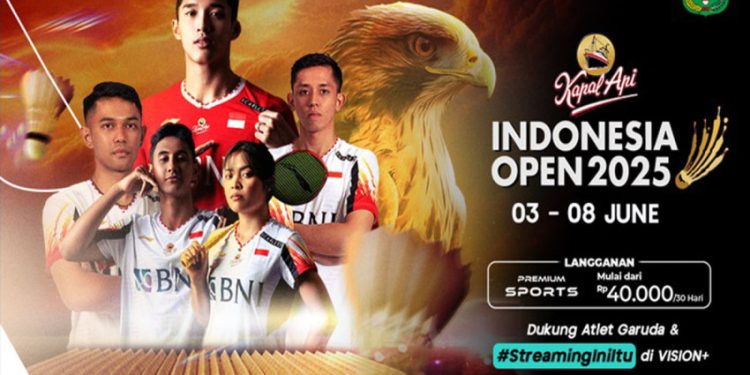 Jadwal dan Link Streaming Indonesia Open 2025 Super 1000 di VISION+