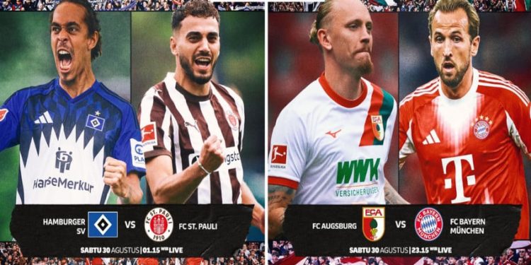Augsburg melawan Bayern dan Hamburger SV melawan St. Pauli, Siaran Langsung di RCTI