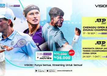 Pertarungan Bintang Tenis Dunia ATP 250 Chengdu dan Hangzhou Championships 2025 di VISION+