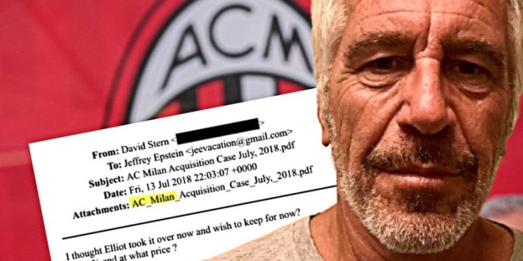 Berkas Epstein Terlibat dalam Skandal Klub Sepak Bola AC Milan